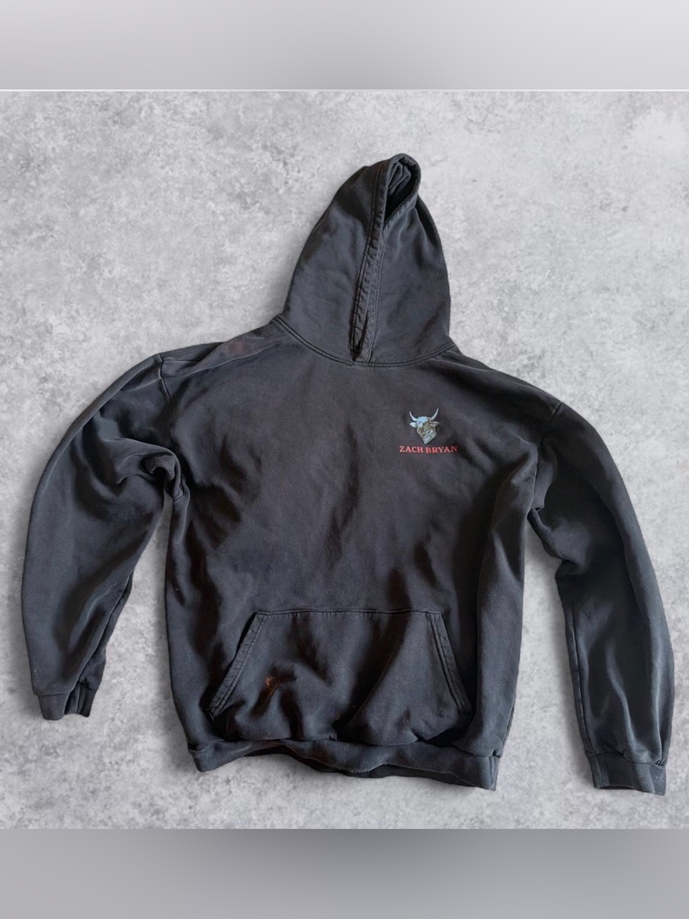 zach bryan heavyweight black hoodie | size large